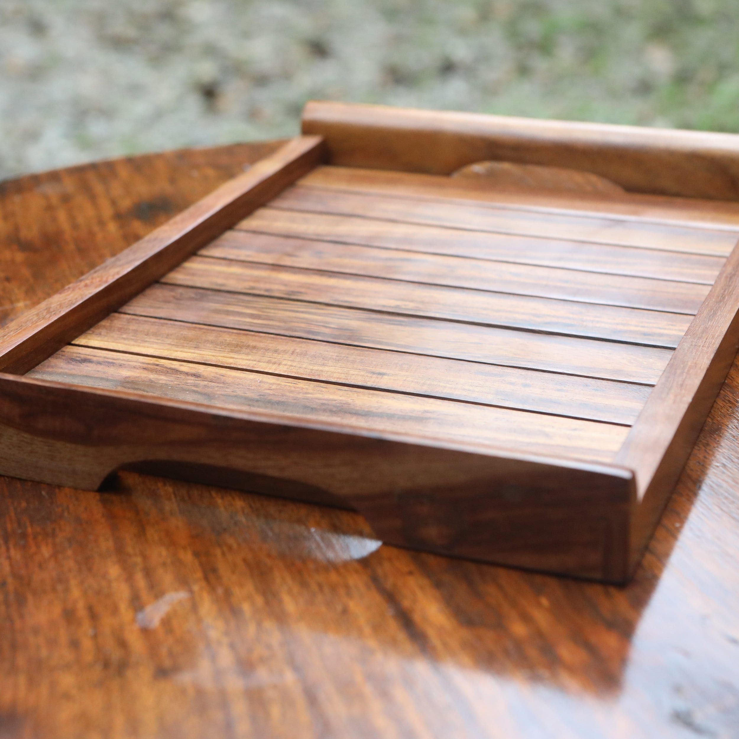 Indian Rosewood Hand Crafted Wooden Tray Etsy UK