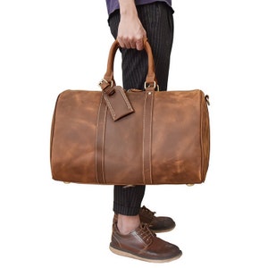 Brown Leather Weekender Bag Duffel Bag Leather Travel Bag - Etsy