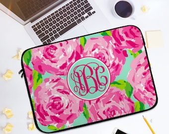 Custom Laptop Sleeve - Design Your Own - Monogram Laptop Sleeve-lilly Laptop sleeve,custom macbook covers,custom macbook air sleeve