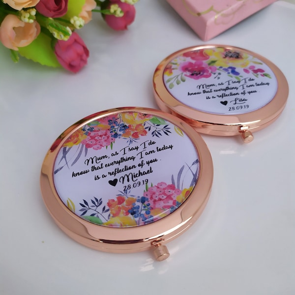 Mirror compact,Personalized Compact Mirror, Gift for Mother, Mother of the Bride gift, Custom Mirror,Wedding mirror,Gift for Aunt,Grandmom