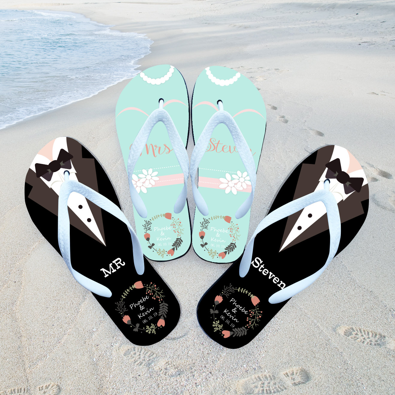 Custom Flip Flops Bridal Flip Flops Wedding Flip Flops Mr - Etsy