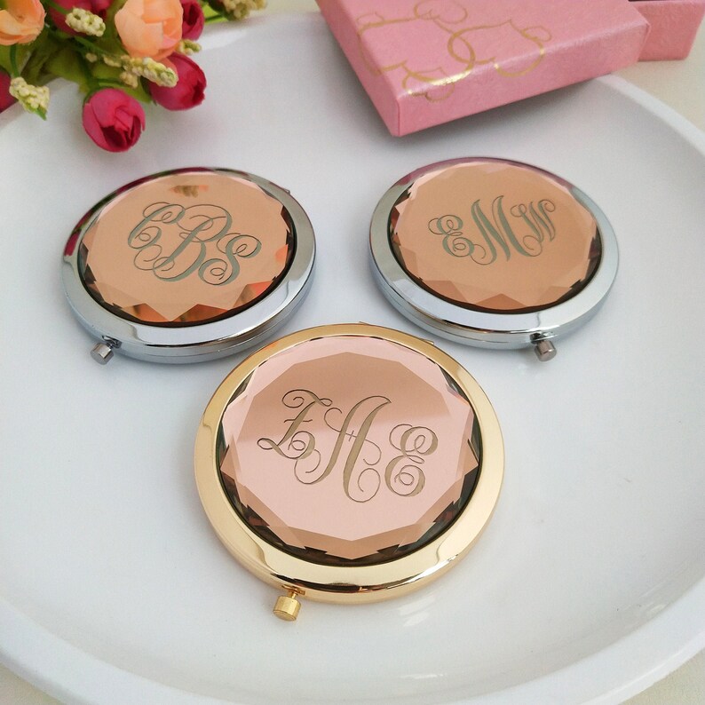 Personalized Engraved Pocket Mirror Compact Mirror Wedding Etsy