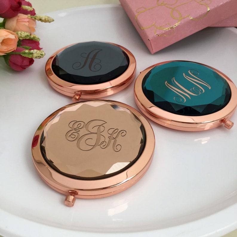 Personalized Engraved Pocket Mirror Compact Mirror Wedding Etsy
