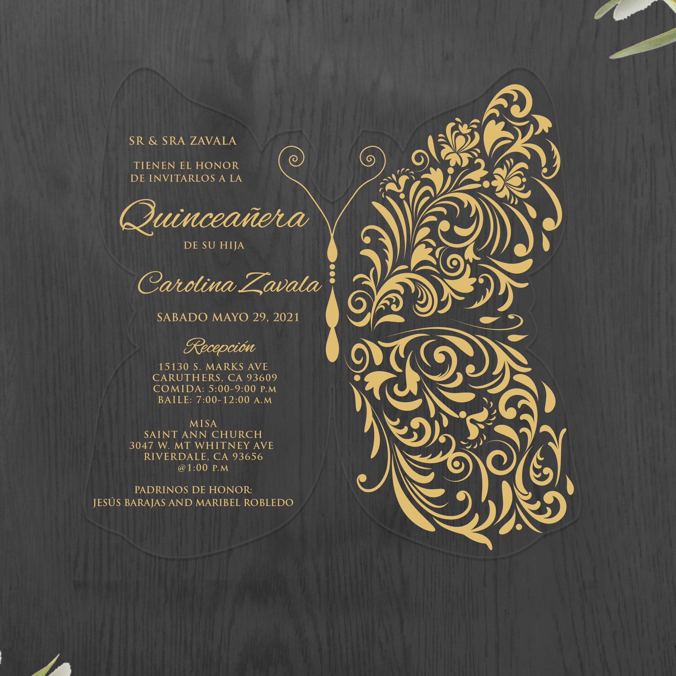 Acrylic Quinceanera Invites Acrylic Birthday Invitation Etsy