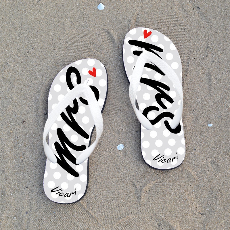 Just married flip flops custom flip flop personalized flip | Etsy