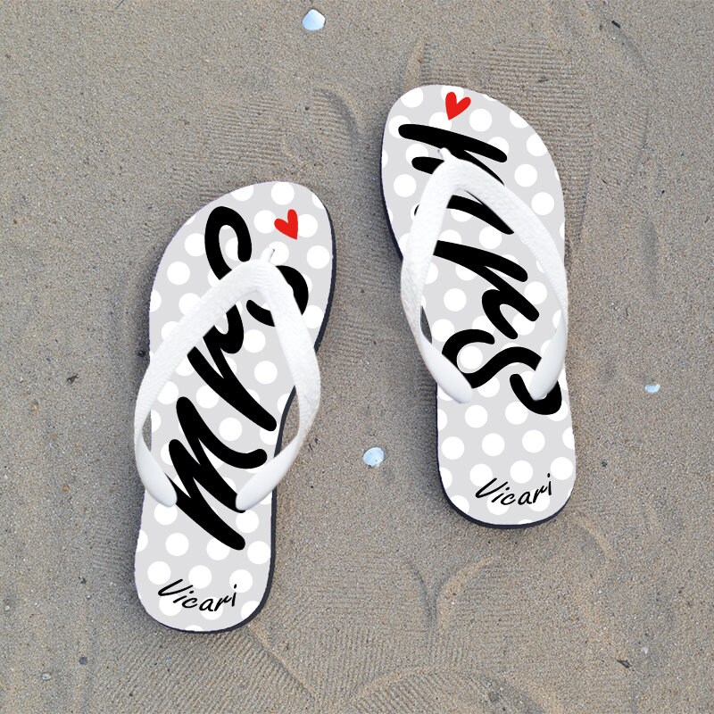Just married flip flops custom flip flop personalized flip Etsy