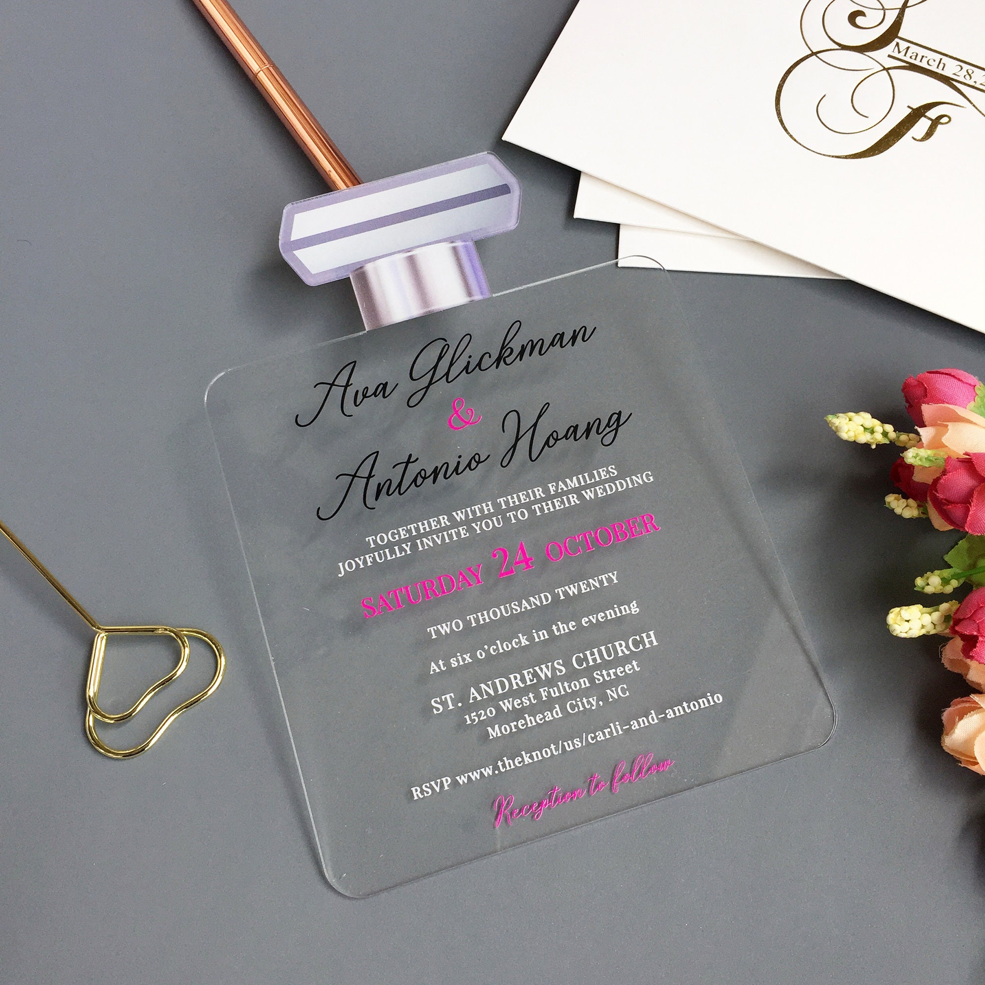 Perfume Bottle Acrylic Invites Perfume Invitation Clear - Etsy