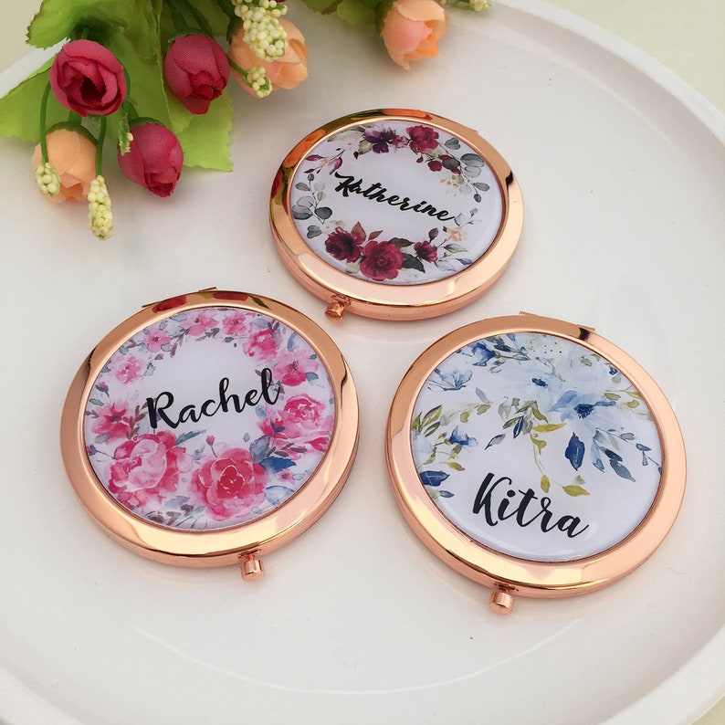 Compact Mirror Favors Compact Mirror Gift Gold Compact Mirror Etsy