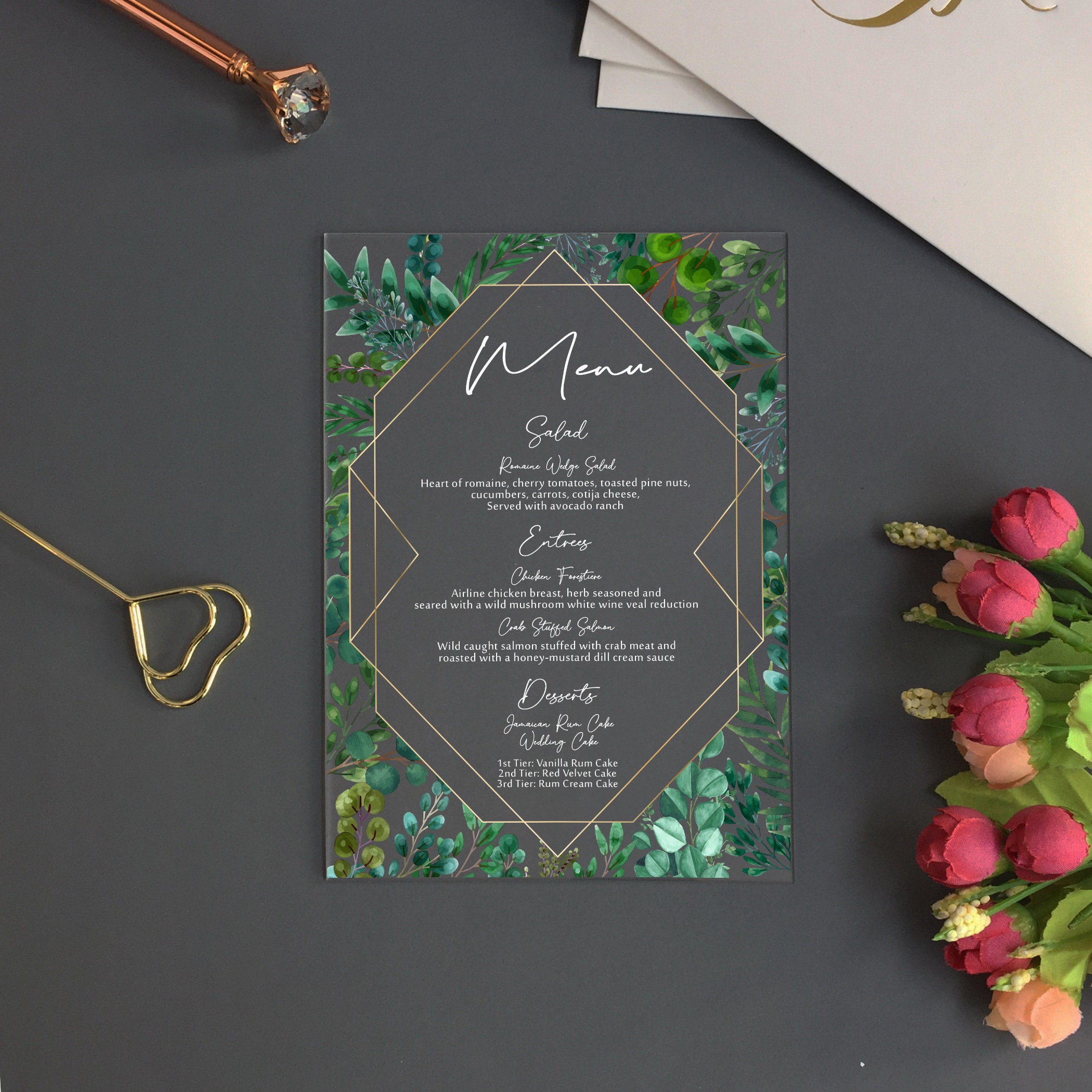 Acrylic Menu Card Wedding Menu Acrylic Wedding Detail Card Etsy