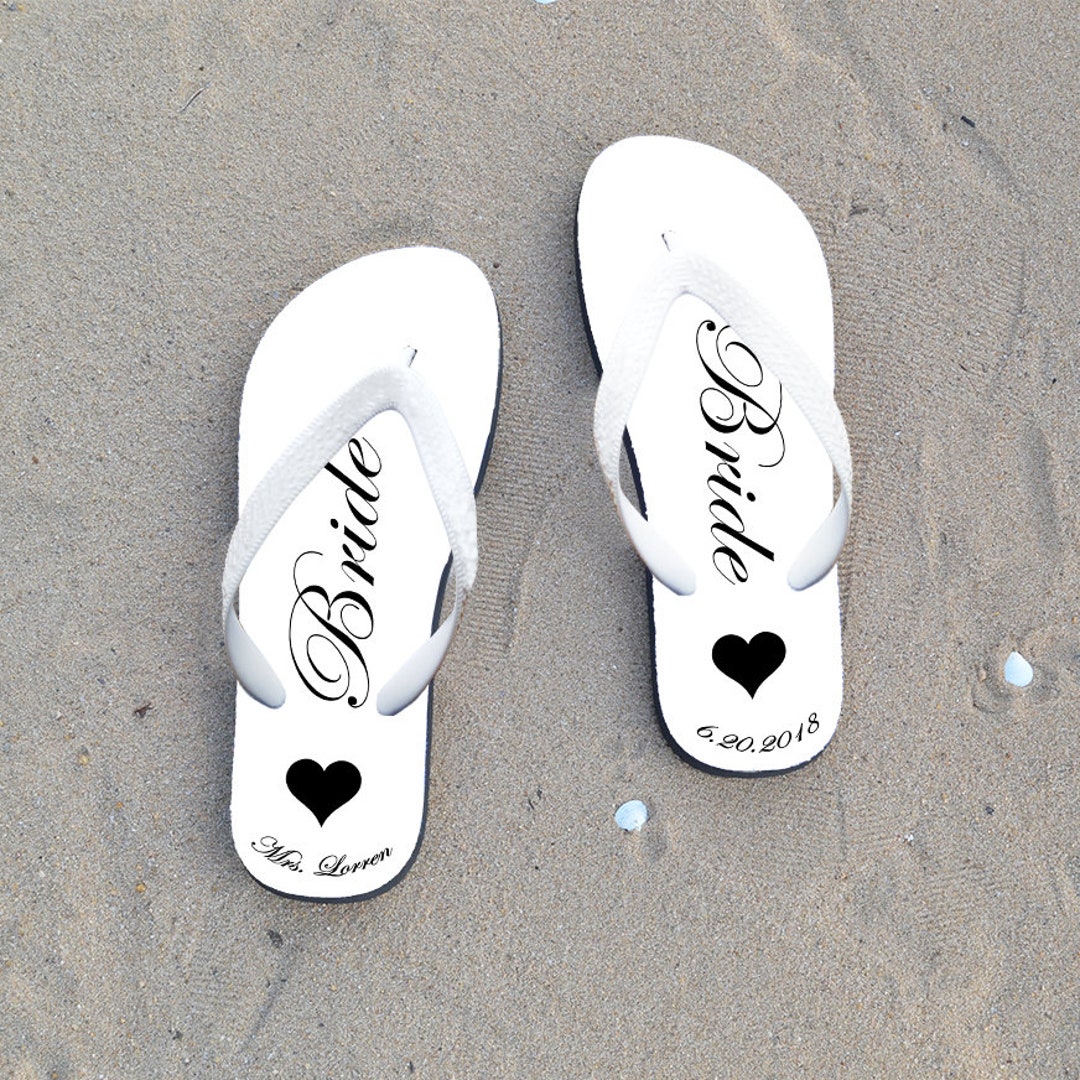 Bride Flip Flops,bride Flip Flop,personalized Flip Flops for Wedding ...