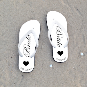 Bride Flip Flops,bride Flip Flop,personalized Flip Flops for Wedding ...