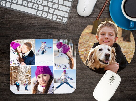 Custom Mouse Pad Photo Collage Different Photos Customized Etsy
