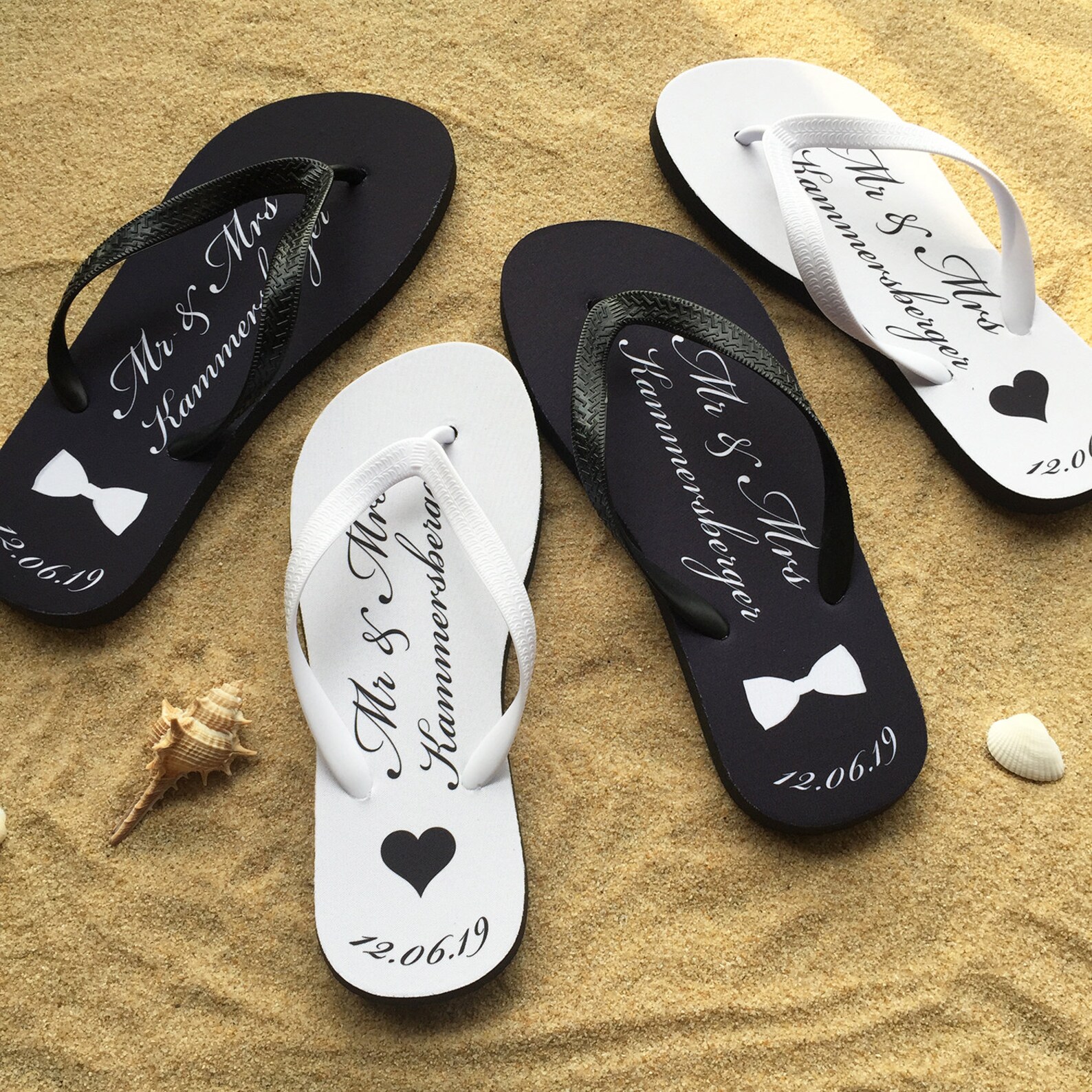 Beach Wedding Flip Flops Just Married Flip Flops Honeymoon Etsy