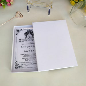 Caja de invitación, Caja blanca para invitación, Caja de regalo, Sobres de caja blanca de lujo, Caja A7