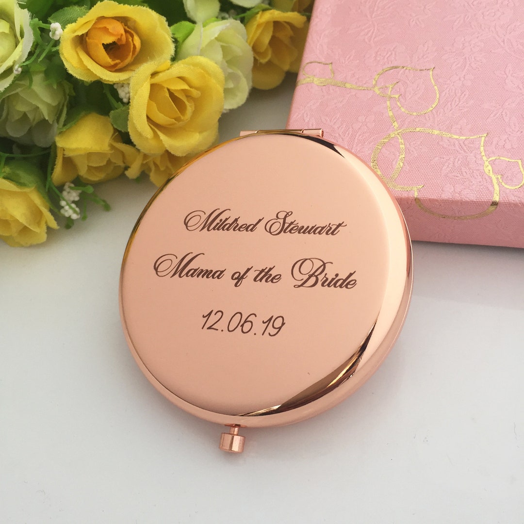 Engraved Compact Mirror Personalized Gift for Bridesmaid Etsy