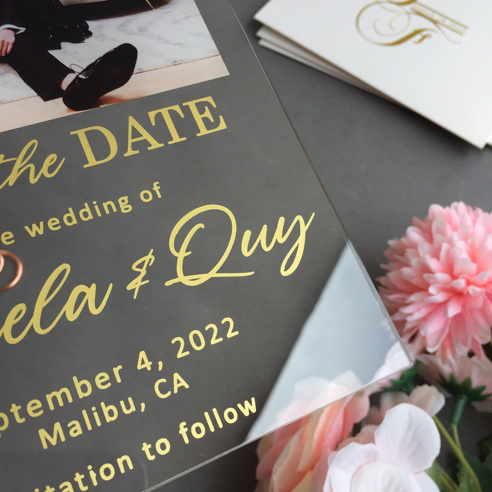 Custom Acrylic Invitation Custom Acrylic Wedding Save the Etsy