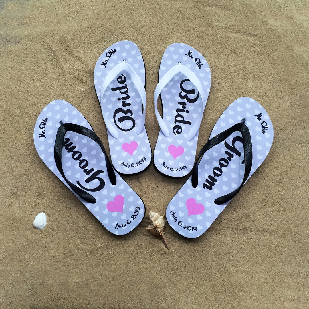 Beach Wedding Flip Flops Just Married Flip Flops Honeymoon - Etsy