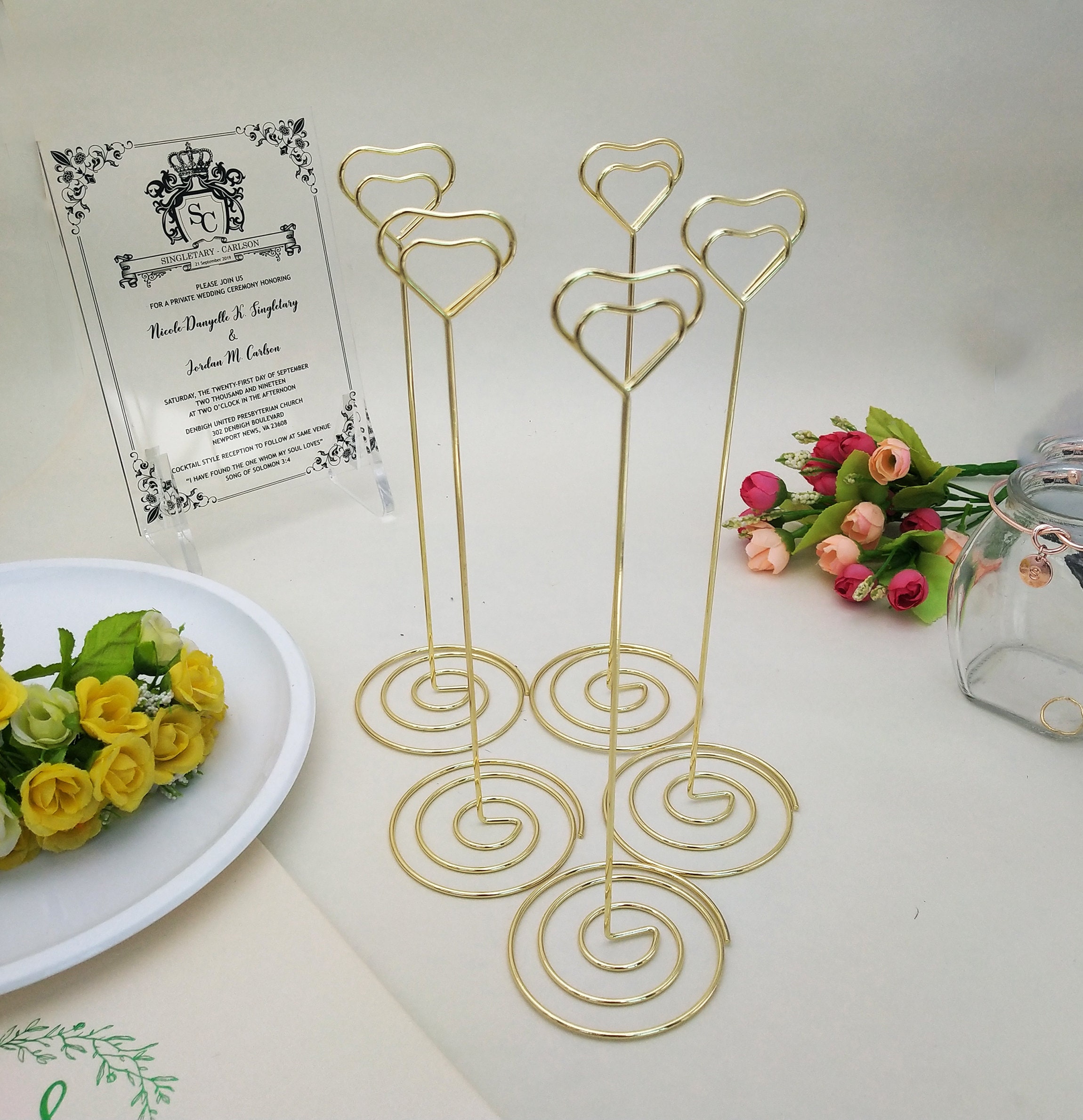 Gold Metal Table Number Stand Table stands Wedding Reception Etsy