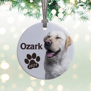 Personalized Dog Ornament, Custom Christmas Pet Ornament, Holiday Pet Gift for Dog Lover,Dog Gift, Dog Adoption Gift, Personalized Pet Gift