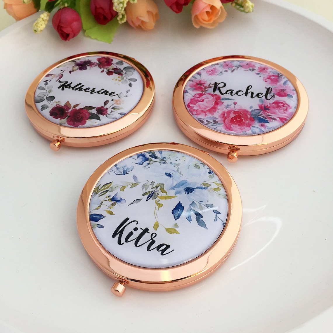 Compact Mirror Favors Compact Mirror Gift Gold Compact Mirror Etsy