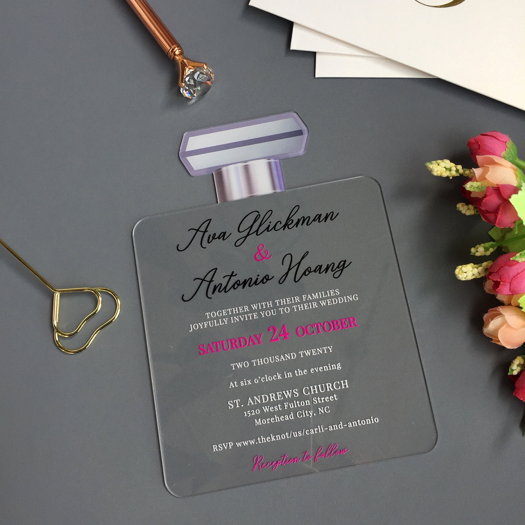 Perfume Bottle Acrylic Invites Perfume Invitation Clear - Etsy