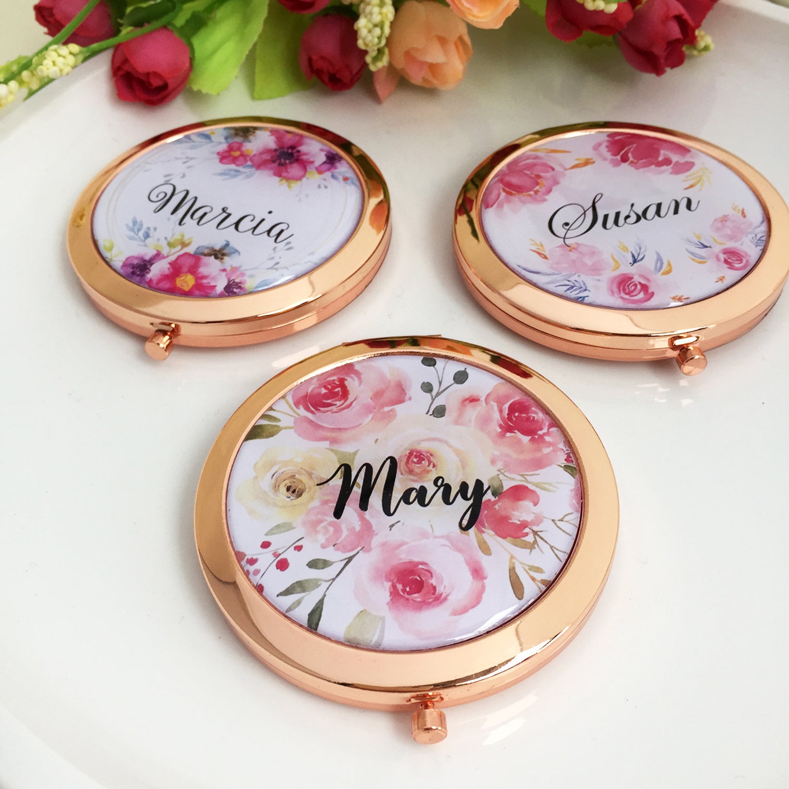 Compact Mirror Favors Compact Mirror Gift Gold Compact Mirror Etsy
