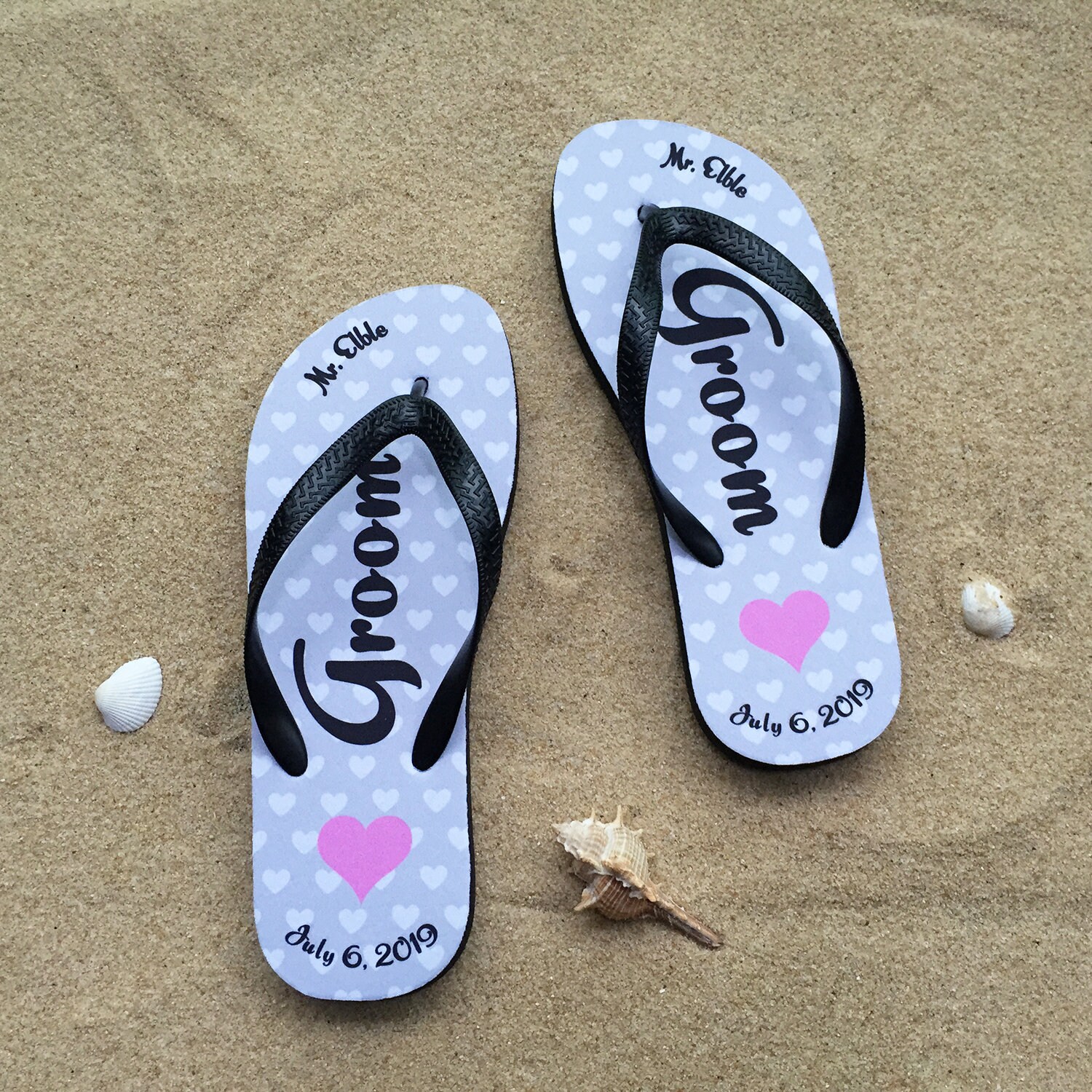 Beach Wedding Flip Flops, Just Married Flip Flops, Honeymoon Flip Flops ...