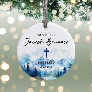 Personalized Baptism Gift for Boy, Custom Christening Baptism Ornament, Baptism Gift, Christening Gift Boy, Baptized for Boy OR24-013