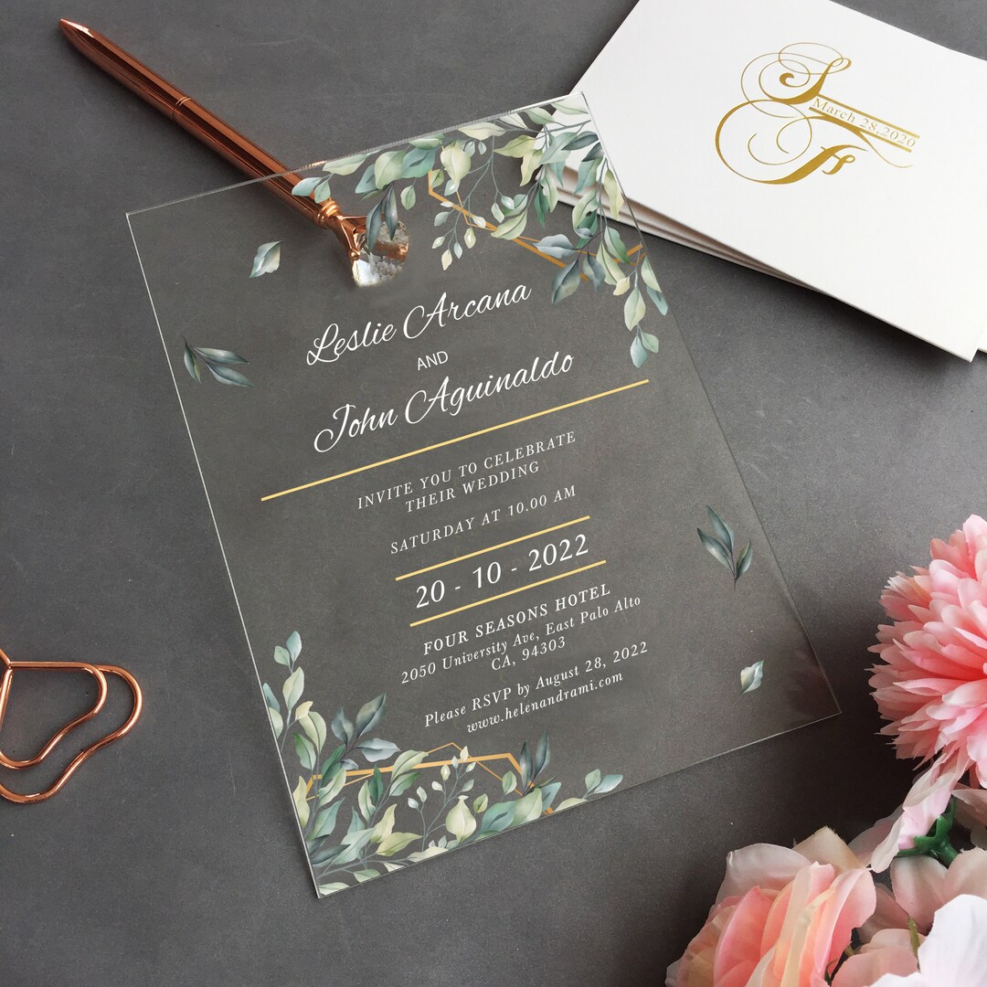 Custom Greenery Wedding Invitation, DIY Greenery Wedding, Faux