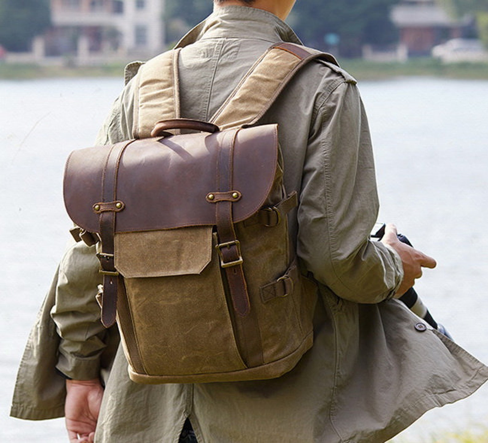Mens Leather Backpack, Camera Bag, Minimalist Backpack, Laptop Backpack