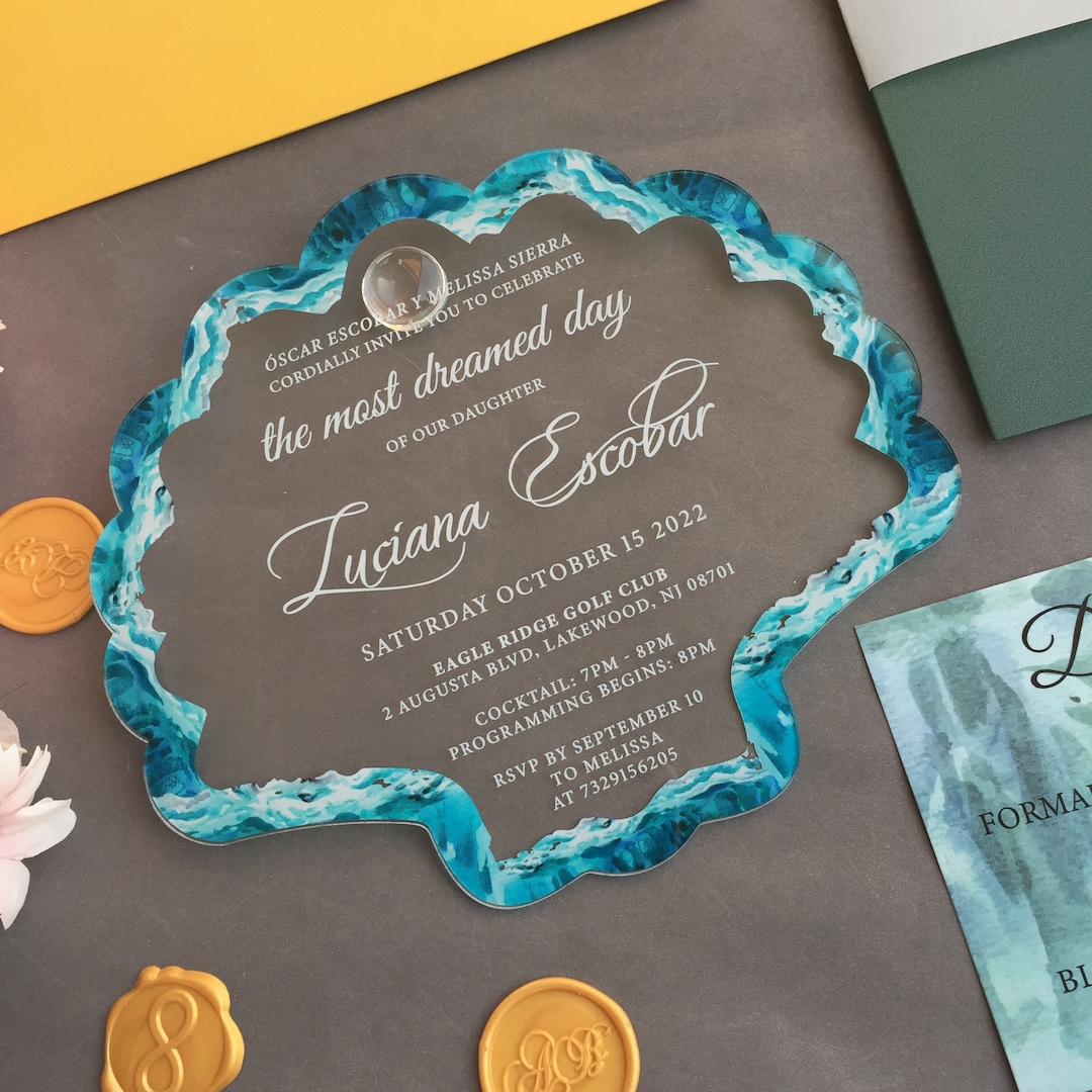Acrylic Birthday Invitation, the Most Dreamed Day Invite, Undersea