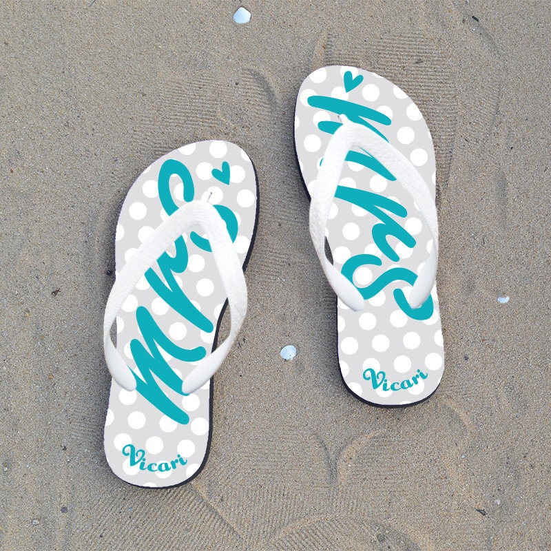 Just married flip flops custom flip flop personalized flip | Etsy