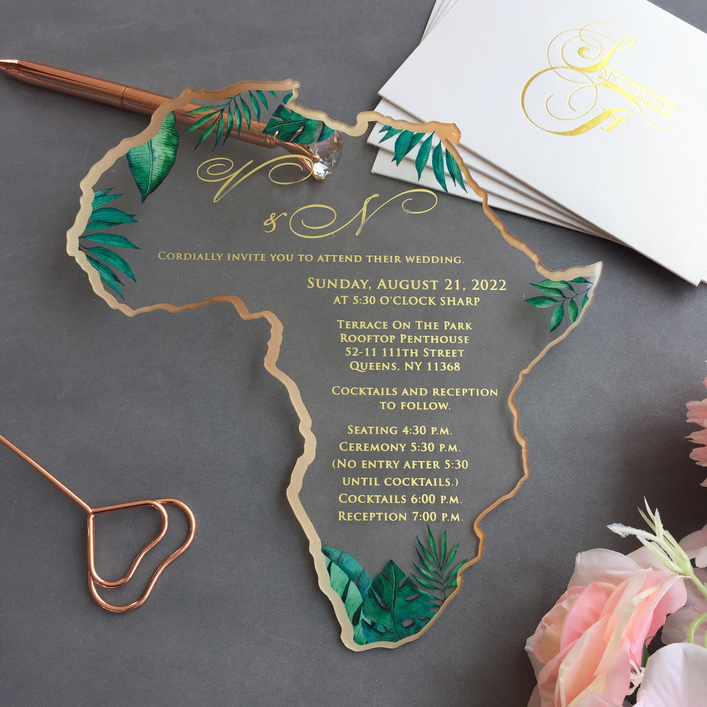 African Map Wedding Invitation Acrylic Tropical Wedding - Etsy