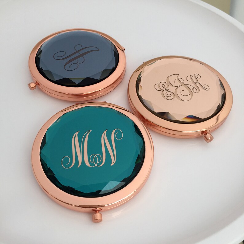 Personalized Engraved Pocket Mirror Compact Mirror Wedding Etsy