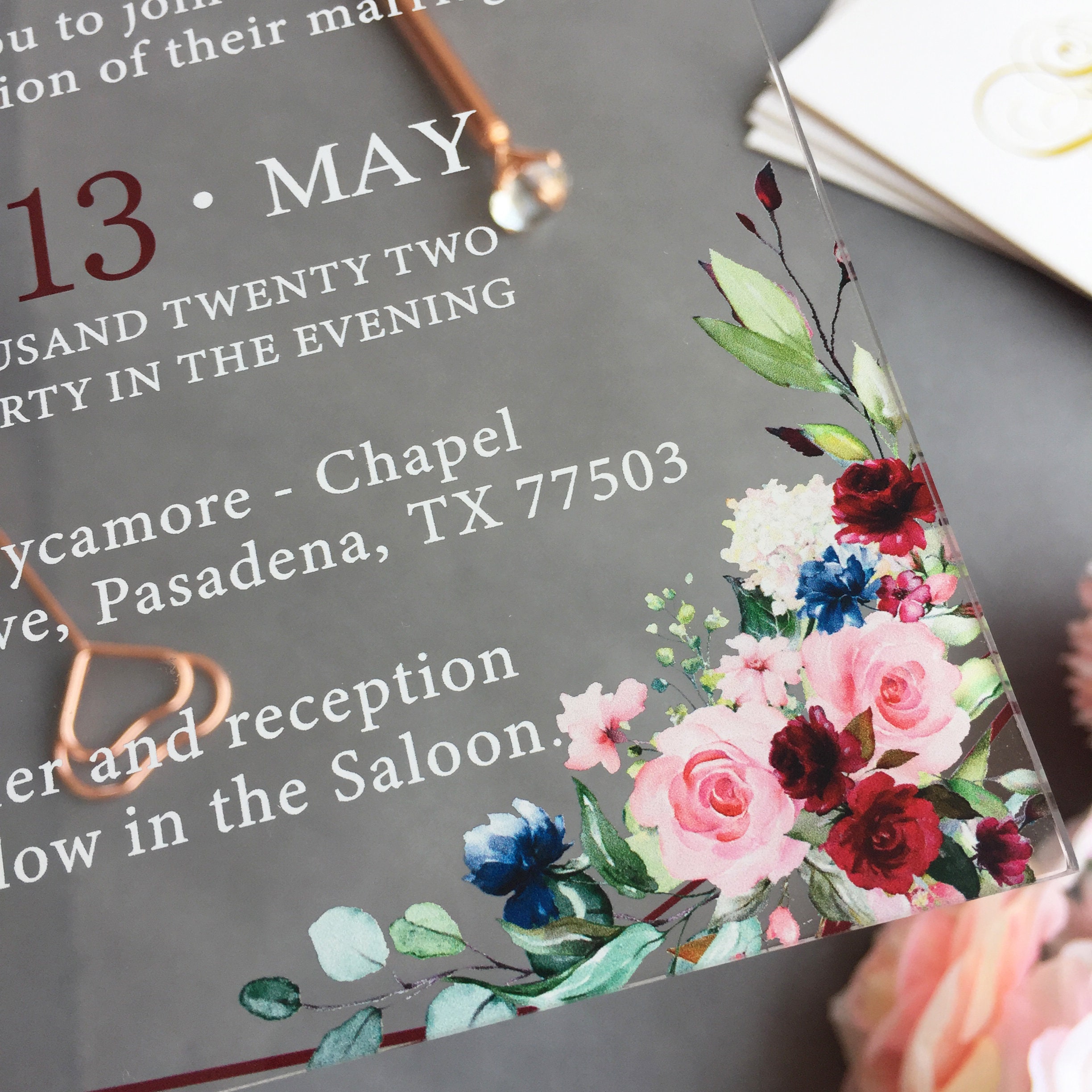 8x10 Custom Wedding Invitation Plate by Marye Kelley – Bud Floral