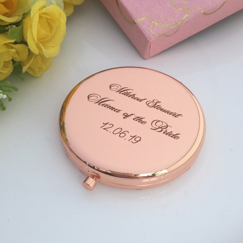 Engraved Compact Mirror Personalized Gift for Bridesmaid Etsy
