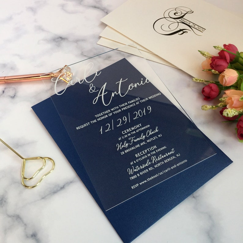 Custom Acrylic Wedding Invitation Acrylic Invites Minimalist Etsy India