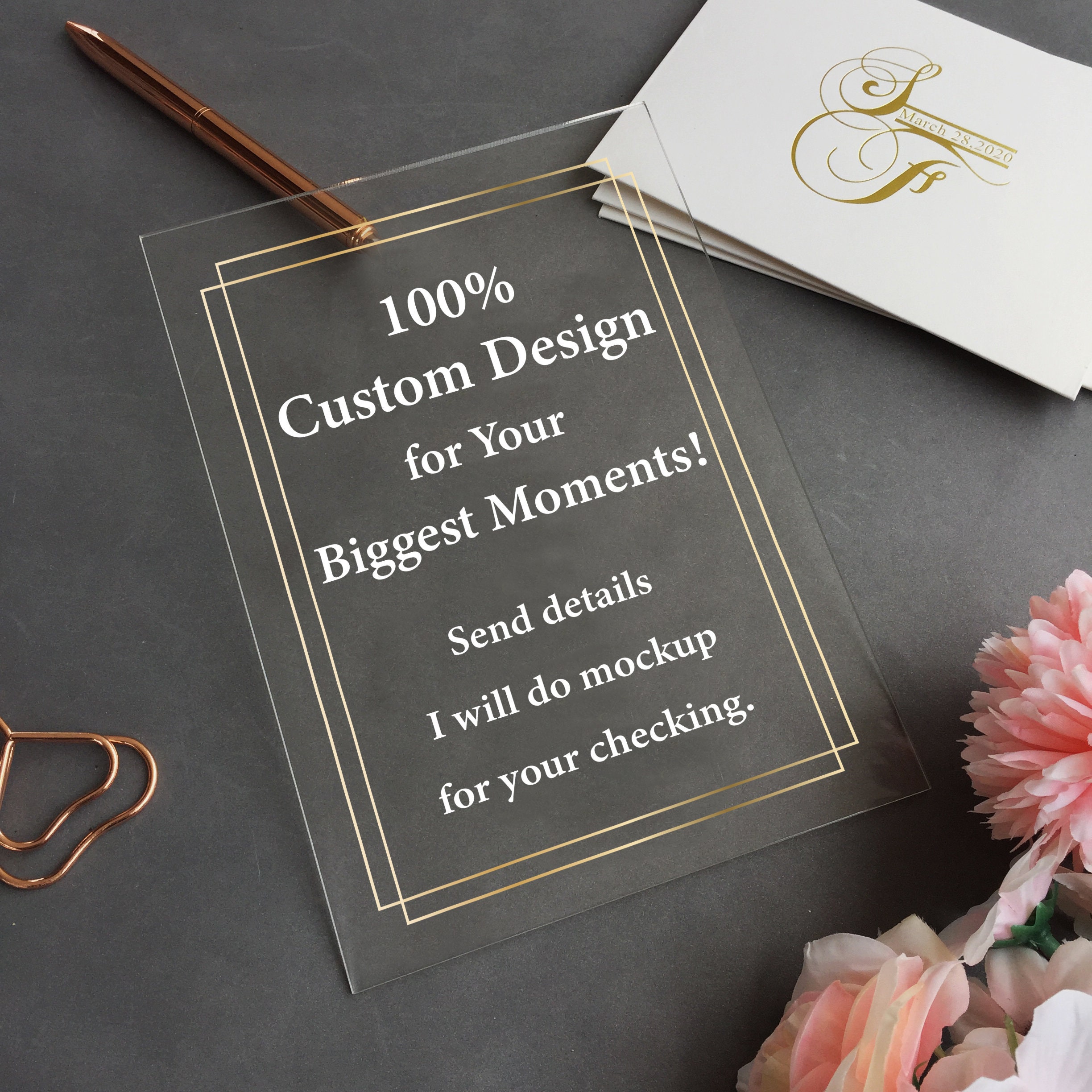 Custom Acrylic Invitation Custom Acrylic Wedding Save the Etsy