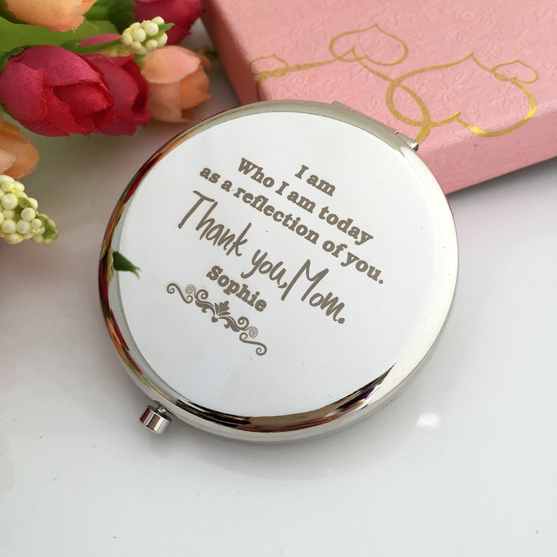 Engraved Compact Mirror Personalized Gift for Bridesmaid Etsy