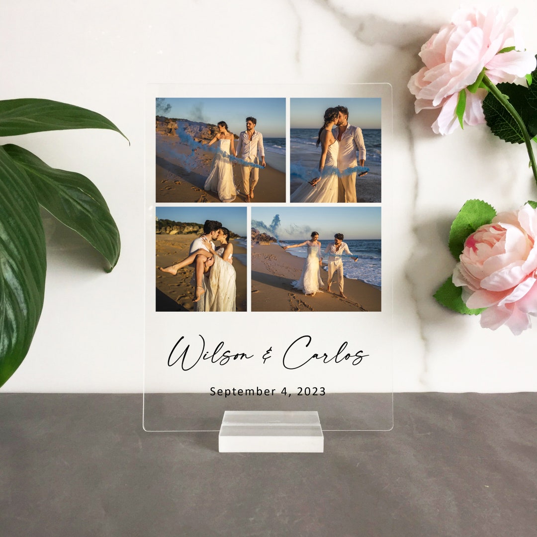Custom Photo Acrylic Plaque, Personalized Photo Plaque W Stand - Couple ...