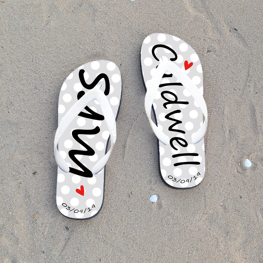 Just married flip flops custom flip flop personalized flip Etsy