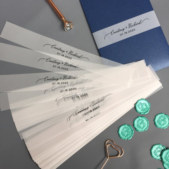 Vellum Belly Band for 5 x 7 Invitations Wedding Invitation Vellum