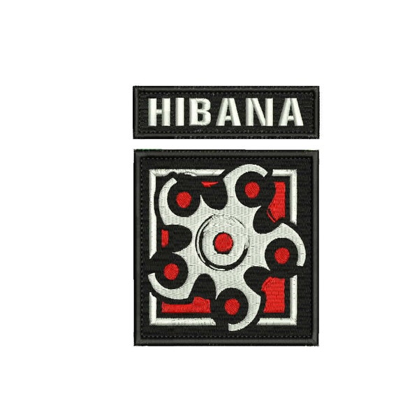 Hibana Embroidery Patch 4x4 and 1x4 inches Hook backing
