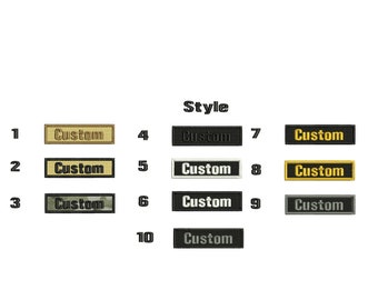 Custom Name Tapes Embroidery Patch 1x4 inches Hook backing Square Corners