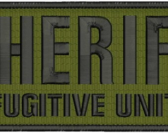 WARRANT Task Force embroidery patches 4x10 and 2x5 hook on back grey