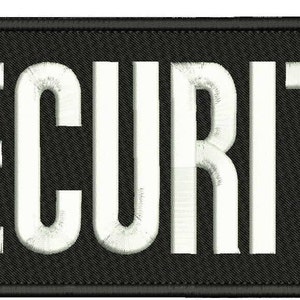 May include: White text on a black background reads "SECURITY".