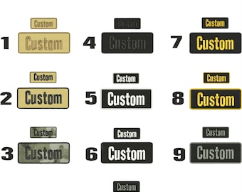 Custom Embroidery Patch 4x10 and 2x5 inches Hook backing Rounded Corners