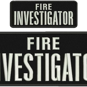 Peut inclure: Deux patchs brodés noir et blanc avec le texte "FIRE INVESTIGATOR" en lettres blanches sur fond noir.