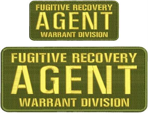 Bail ENFORCEMENT AGENT embroidery patches 2x9 hook on back od green