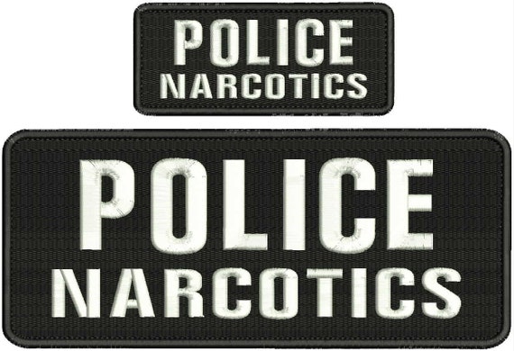 POLICE embroidery patches 4x10 hook on with grey lettering